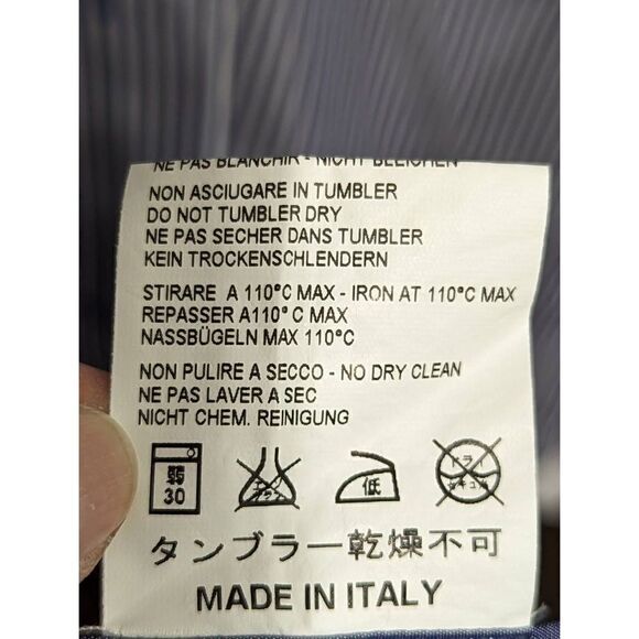 Orian Vintage Men's Blue & White Striped Long-Sleeve Button-Down Shirt Size L - Picture 7 of 8